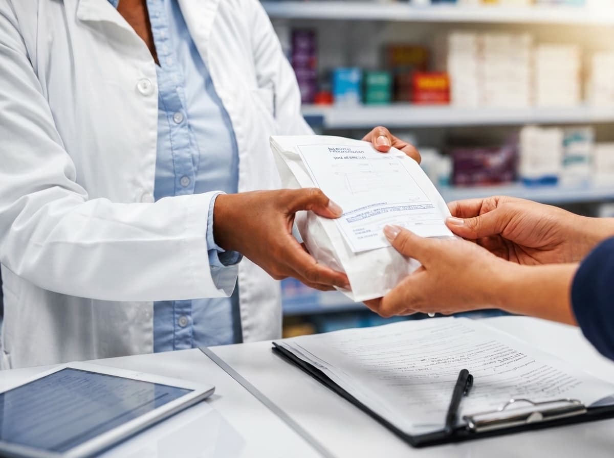 Village Pharmacy pharmacist consulting with a patient